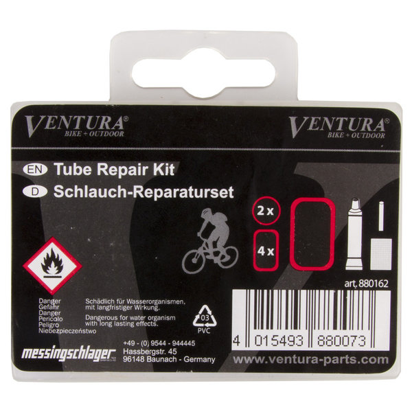 Ventura Fahrrad Schlauch-Reparaturset Set - Reifenreparatur Pannenset Flickzeug