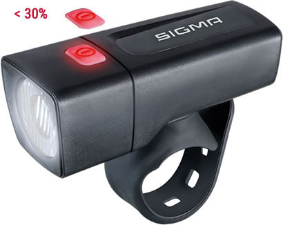 Sigma Aura 25 LED-Batterie-Frontleuchte 25 Lux StVZO zugelassen Leuchtweite 30 M