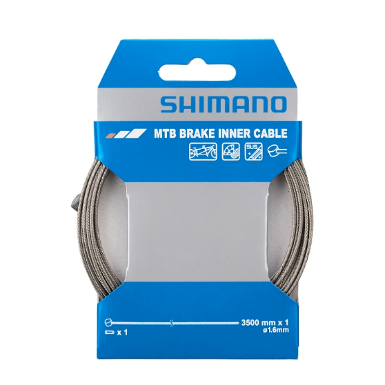 Shimano Bremszug MTB/Tandem Edelstahl 1,6 mm x 3500 mm Walzennippel