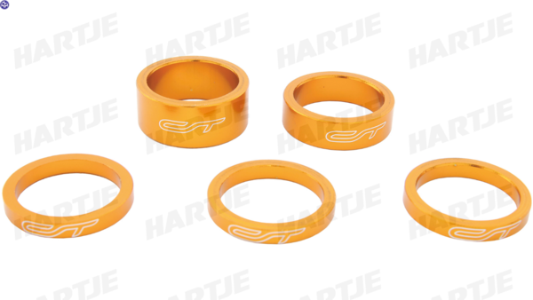 Contec A-Head Spacer-Set 3 x 5 mm, 1 x 10 mm, 1 x 15 mm, 1 1/8" Orange