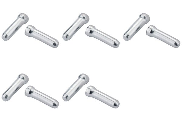 JAGWIRE Zugendhülsen 1,8mm Silber Endkappen Alu, für Schalt- & Bremsinnenzüge bis 1,8 mm Ø 10 stück