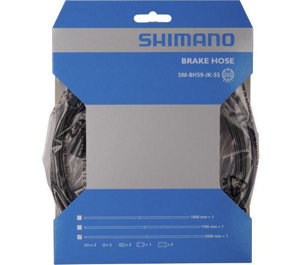 Shimano Hydraulik Bremsleitung-Set SM-BH59-JK 2 Meter + 2x Olive, 2x Insert-Pin, 2x Mutter