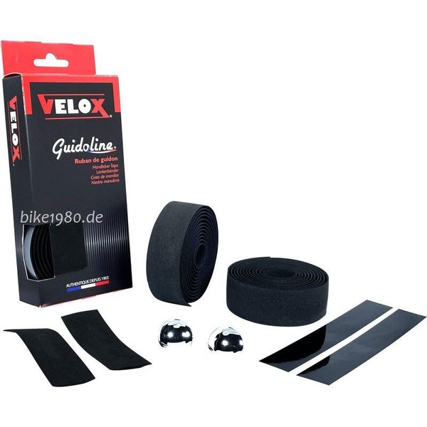 Velox Maxi Cork Rennrad Lenkerband 1 Paar inkl. Lenkerstopfen Fahrrad Lenkerband schwarz