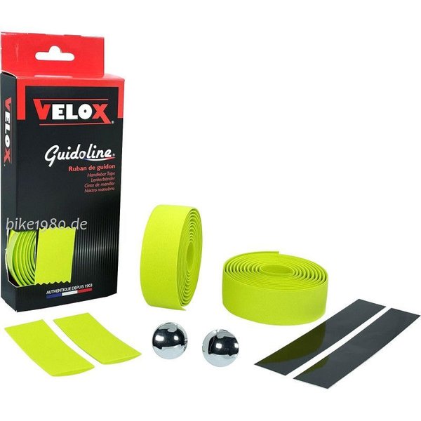 Velox Maxi Cork Rennrad Lenkerband 1 Paar inkl. Lenkerstopfen Fahrrad Lenkerband Leuchtgrün
